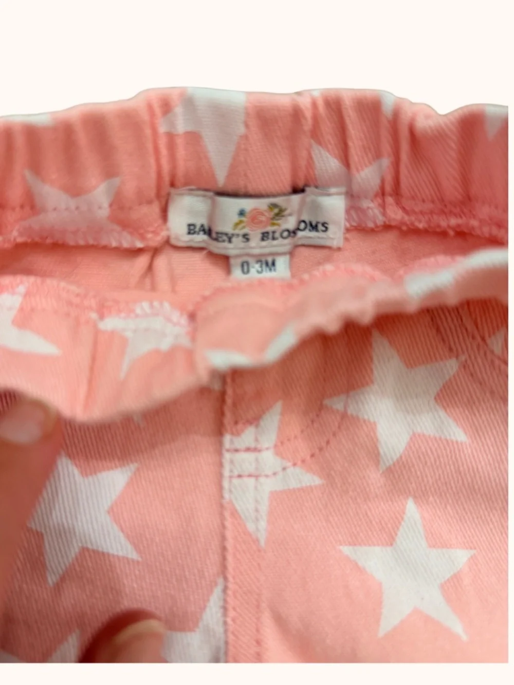 Pink Star-Print Flare Jeans for Kids with Baby Bling White Bow